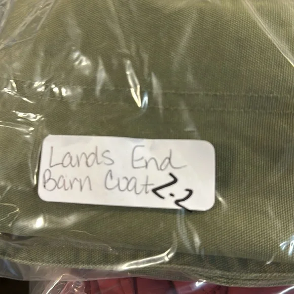 Lands' End Olive Utility Jacket with Brown Collar - Picture 15 of 15